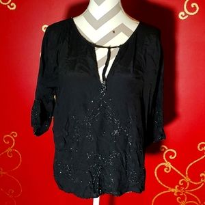 Sanctuary heavily beaded tunic shirt